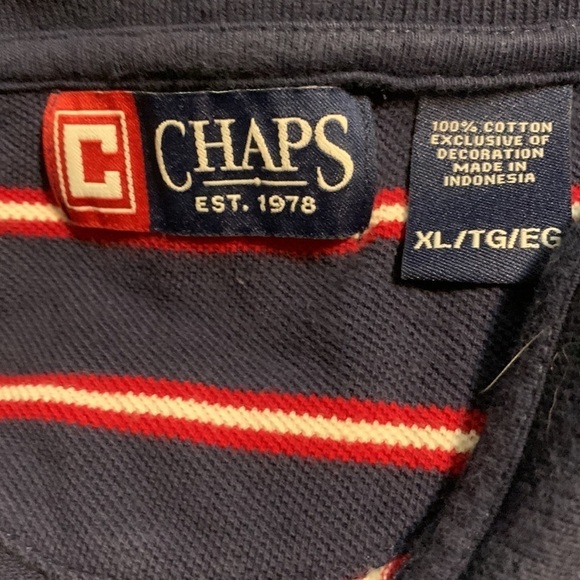 Chaps Men’s Short Sleeve Striped Polo Shirt XL - Picture 4 of 6